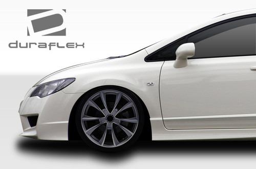 2006-2011 Honda Civic 4DR Duraflex JDM Type R Conversion Fenders - 2 Piece / Vehicle Year Make Model Trim - 2006-2011-Honda Civic 4DR / Product Type - Fender / Style Name -Type R / Kit Material - FRP (Fiberglass Reinforced Plastics) / Notes -