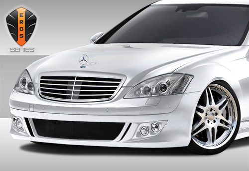 2007-2009 Mercedes S Class W221 Eros Version 1 Front Bumper Cover - 1 Piece / Vehicle Year Make Model Trim - 2007-2009-Mercedes S Class ALL / Product Type - Front Bumper / Style Name -Eros Version 1 / Kit Material - FRP (Fiberglass Reinforced Plastics) / Notes - Note: All Overstock products are sold on a first come, first serve basis. Overstock products are sold as is, and all sales are final. Overstock products may not be returned or exchanged.