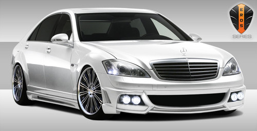 2007-2009 Mercedes S Class W221 Eros Version 2 Front Bumper Cover - 1 Piece / Vehicle Year Make Model Trim - 2007-2009-Mercedes S Class ALL / Product Type - Front Bumper / Style Name -Eros Version 2 / Kit Material - FRP (Fiberglass Reinforced Plastics) / Notes -