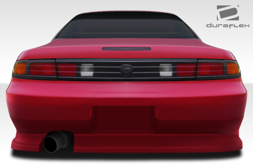 1995-1998 Nissan 240SX S14 Duraflex WX-9 Rear Bumper Cover - 1 Piece / Vehicle Year Make Model Trim - 1995-1998-Nissan 240SX ALL / Product Type - Rear Bumper / Style Name -WX-9 / Kit Material - FRP (Fiberglass Reinforced Plastics) / Notes -