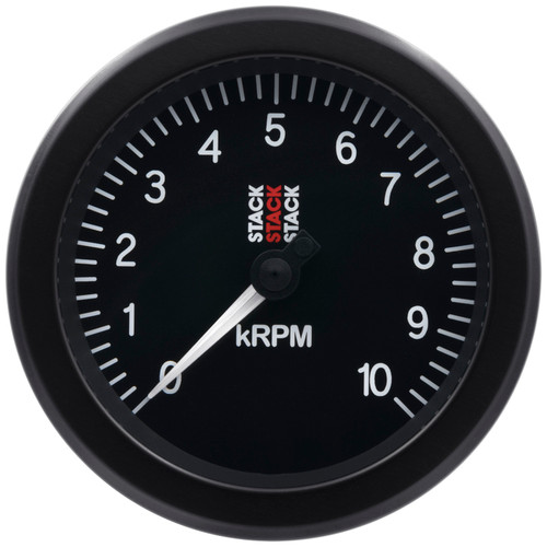 Autometer Stack Sport 88mm 0-10K RPM Tachometer - Black - ST100-010
