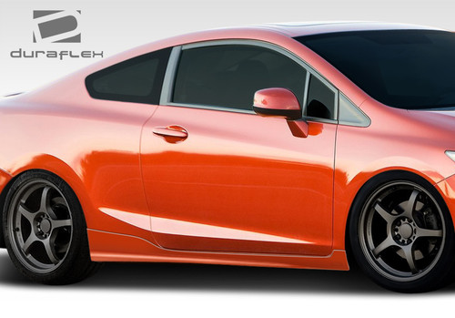 2012-2015 Honda Civic 2DR Duraflex H-Sport Side Skirts Rocker Panels - 2 Piece / Vehicle Year Make Model Trim - 2012-2015-Honda Civic 2DR / Product Type - Sideskirts / Style Name -H-Sport / Kit Material - FRP (Fiberglass Reinforced Plastics) / Notes -