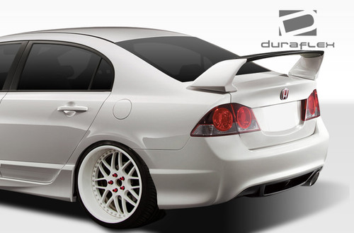 2006-2011 Honda Civic 4DR Duraflex Type R Rear End Conversion Kit - 3 Piece - Includes Type R Conversion Rear Bumper Cover (107738) Type R Conversion Trunk (108064) / Vehicle Year Make Model Trim - 2006-2011-Honda Civic 4DR / Product Type - Kit / Style Name -Type R / Kit Material - FRP (Fiberglass Reinforced Plastics) / Notes -