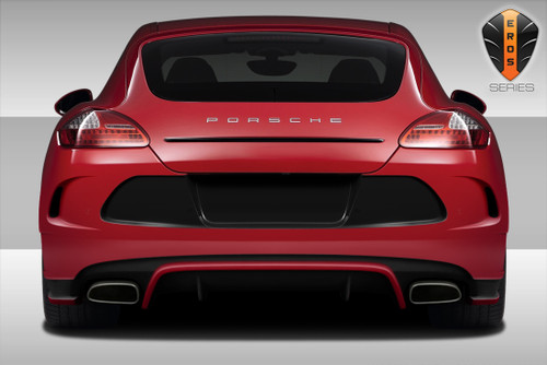 2010-2013 Porsche Panamera Eros Version 4 Rear Bumper Cover - 1 Piece / Vehicle Year Make Model Trim - 2010-2013-Porsche Panamera ALL / Product Type - Rear Bumper / Style Name -Eros Version 4 / Kit Material - FRP (Fiberglass Reinforced Plastics) / Notes -