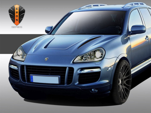2003-2010 Porsche Cayenne Eros Version 2 Hood - 1 Piece / Vehicle Year Make Model Trim - 2003-2010-Porsche Cayenne ALL / Product Type - Hood / Style Name -Eros Version 2 / Kit Material - FRP (Fiberglass Reinforced Plastics) / Notes - Note: Hood pins are required.