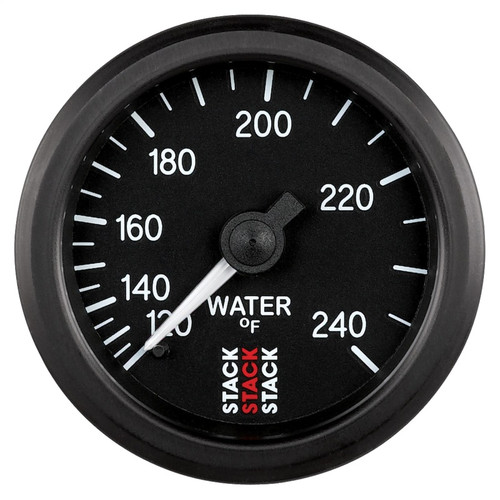 Autometer Stack 52mm 120-240 Deg F 1/2in Npt (M) Mechanical Water Temp Gauge - Black - ST3108