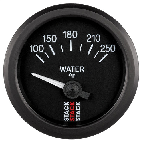 Autometer Stack 52mm 100-250 Deg F 1/8in NPTF Electric Water Temp Gauge - Black - ST3208