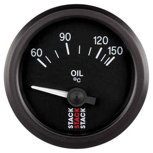Autometer Stack 52mm 60-150 Deg C M10 Male Electric Oil Temp Gauge - Black - ST3209
