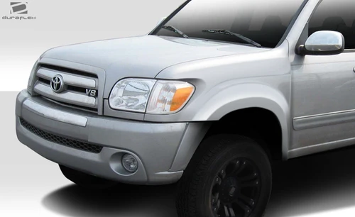 2004-2006 Toyota Tundra Double Cab Duraflex Off Road 4 Inch Bulge Front Fenders - 2 Piece / Vehicle Year Make Model Trim - 2004-2006-Toyota Tundra ALL / Product Type - Fender / Style Name -Bulge / Kit Material - FRP (Fiberglass Reinforced Plastics) / Notes -