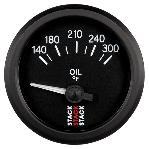 Autometer Stack 52mm 140-300 Deg F 1/8in NPTF Electric Oil Temp Gauge - Black - ST3210