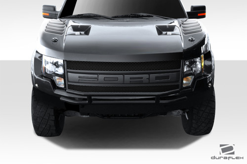 2004-2014 Ford F-150 Duraflex Off Road Raptor Trophy Truck Front End Conversion - 3 Piece / Vehicle Year Make Model Trim - 2004-2014-Ford F150 ALL / Product Type - Hood / Style Name -Conversion / Kit Material - FRP (Fiberglass Reinforced Plastics) / Notes - Note: Hood pins are required.