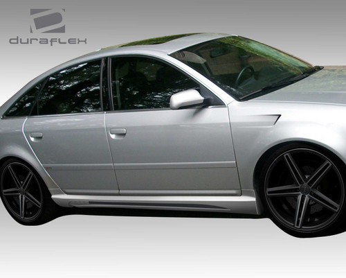 1998-2004 Audi A6 C5 Duraflex CT-R Side Skirt Rocker Panels - 2 Piece (S) / Vehicle Year Make Model Trim - 1998-2004-Audi A6 4DR / Product Type - Sideskirts / Style Name -CT-R / Kit Material - FRP (Fiberglass Reinforced Plastics) / Notes -