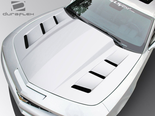 2010-2015 Chevrolet Camaro Duraflex TS-1 Hood - 1 Piece / Vehicle Year Make Model Trim - 2010-2015-Chevrolet Camaro ALL / Product Type - Hood / Style Name -TS-1 / Kit Material - FRP (Fiberglass Reinforced Plastics) / Notes - Note: Hood pins are required.