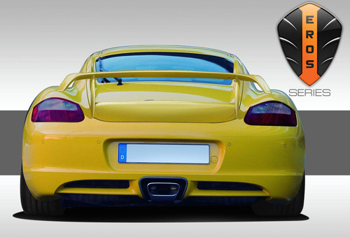 2006-2012 Porsche Cayman Eros Version 2 Wing Trunk Lid Spoiler - 1 Piece / Vehicle Year Make Model Trim - 2006-2012-Porsche Cayman ALL / Product Type - Wing / Style Name -Eros Version 2 / Kit Material - FRP (Fiberglass Reinforced Plastics) / Notes -