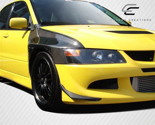 2003-2006 Mitsubishi Lancer Evolution 8 9 Carbon Creations OEM Look Vented Fenders - 2 Piece / Vehicle Year Make Model Trim - 2003-2006-Mitsubishi Evolution ALL / Product Type - Fender / Style Name -OEM Look / Kit Material - Carbon Fiber / Notes -