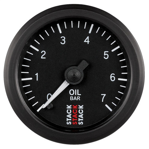 Autometer Stack 52mm 0-7 Bar M10 Male Pro Stepper Motor Oil Pressure Gauge - Black - ST3301