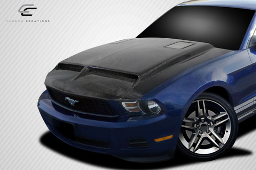 2010-2012 Ford Mustang Carbon Creations GT500 Hood - 1 Piece / Vehicle Year Make Model Trim - 2010-2012-Ford Mustang ALL / Product Type - Hood / Style Name -GT500 / Kit Material - Carbon Fiber / Notes - Note: Hood pins are required.