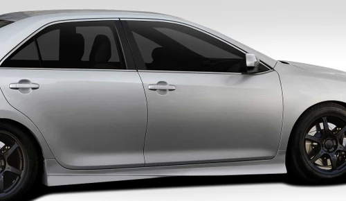 2012-2014 Toyota Camry Duraflex Racer Body Kit - 4 Piece - Includes Racer Front Lip Under Spoiler Air Dam (109339) Racer Side Skirt Rocker Panels (109341) Racer Rear Lip Under Spoiler Air Dam (109340) / Vehicle Year Make Model Trim - 2012-2014-Toyota Camry ALL / Product Type - Kit / Style Name -Racer / Kit Material - FRP (Fiberglass Reinforced Plastics) / Notes - Note: does not fit SE model