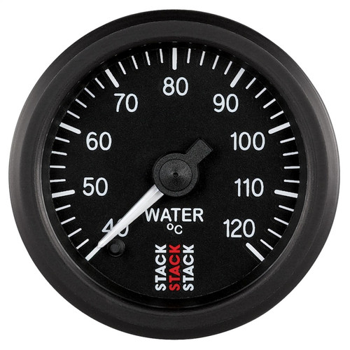 Autometer Stack 52mm 40-120 Deg C 1/8in NPTF Male Pro Stepper Motor Water Temp Gauge - Black - ST3307