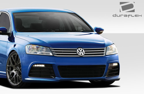 2011-2015 Volkswagen Passat Duraflex R Look Front Bumper Cover - 1 Piece / Vehicle Year Make Model Trim - 2011-2015-Volkswagen Passat ALL / Product Type - Front Bumper / Style Name -R Look / Kit Material - FRP (Fiberglass Reinforced Plastics) / Notes -