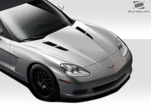 2005-2013 Chevrolet Corvette C6 Duraflex GT Concept Hood - 1 Piece / Vehicle Year Make Model Trim - 2005-2013-Chevrolet Corvette ALL / Product Type - Hood / Style Name -GT Concept / Kit Material - FRP (Fiberglass Reinforced Plastics) / Notes - Note: Hood pins are required.