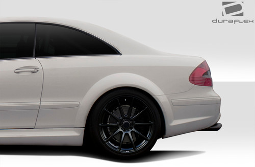 2003-2009 Mercedes CLK W209 Duraflex Black Series Look Wide Body Rear Fender Flares - 2 Piece / Vehicle Year Make Model Trim - 2003-2009-Mercedes CLK ALL / Product Type - Fender Flare / Style Name -Black Series / Kit Material - FRP (Fiberglass Reinforced Plastics) / Notes - Note: must be used with entire Black Series Look Wide Body kit