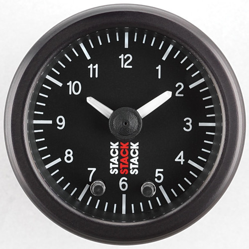 Autometer Stack Analog Clock Gauge - Black - ST3317