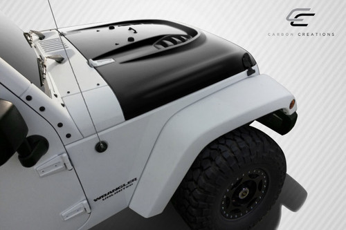 2007-2018 Jeep Wrangler Carbon Creations Power Dome Hood - 1 Piece / Vehicle Year Make Model Trim - 2007-2018-Jeep Wrangler ALL / Product Type - Hood / Style Name -Power Dome / Kit Material - Carbon Fiber / Notes - Note: Hood pins are required.