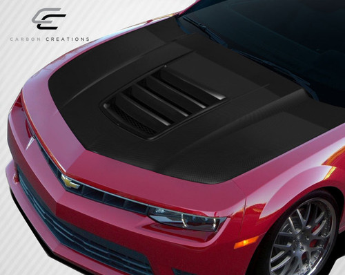 2010-2015 Chevrolet Camaro Carbon Creations GT Concept Hood - 1 Piece / Vehicle Year Make Model Trim - 2010-2015-Chevrolet Camaro ALL / Product Type - Hood / Style Name -GT Concept / Kit Material - Carbon Fiber / Notes - Note: Hood pins are required.