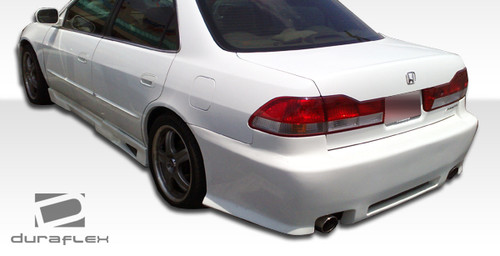 1998-2002 Honda Accord 4DR Duraflex Spyder Body Kit - 4 Piece - Includes Spyder Front Bumper Cover (101984) Spyder Rear Bumper Cover (101985) Spyder Side Skirts Rocker Panels (101986) / Vehicle Year Make Model Trim - 1998-2002-Honda Accord 4DR / Product Type - Kit / Style Name -Spyder / Kit Material - FRP (Fiberglass Reinforced Plastics) / Notes -