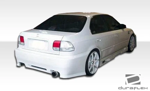 1996-1998 Honda Civic 4DR Duraflex R34 Body Kit - 4 Piece - Includes R34 Front Bumper Cover (101776) Spyder Rear Bumper Cover (101744) M3 Side Skirts Rocker Panels (101770) / Vehicle Year Make Model Trim - 1996-1998-Honda Civic 4DR / Product Type - Kit / Style Name -R34 / Kit Material - FRP (Fiberglass Reinforced Plastics) / Notes -