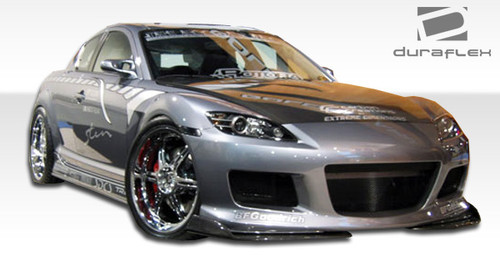 2004-2008 Mazda RX-8 Duraflex M-1 Speed Body Kit - 4 Piece - Includes M-1 Speed Front Bumper Cover (100582) M-1 Speed Rear Lip Under Spoiler Air Dam (100583) M-1 Speed Side Skirts Rocker Panels (100584) / Vehicle Year Make Model Trim - 2004-2008-Mazda RX8 ALL / Product Type - Kit / Style Name -M-1 / Kit Material - FRP (Fiberglass Reinforced Plastics) / Notes -