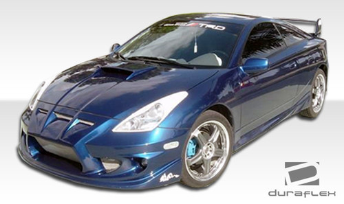 2000-2005 Toyota Celica Duraflex Xtreme Body Kit - 4 Piece - Includes Xtreme Front Bumper Cover (100185) Xtreme Rear Bumper Cover (100186) Xtreme Side Skirts Rocker Panels (100187) / Vehicle Year Make Model Trim - 2000-2005-Toyota Celica ALL / Product Type - Kit / Style Name -Xtreme / Kit Material - FRP (Fiberglass Reinforced Plastics) / Notes -
