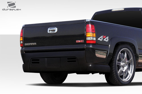 1999-2006 Chevrolet Silverado / 03-06 GMC Sierra Duraflex BT-1 Rear Bumper Cover - 1 Piece / Vehicle Year Make Model Trim - 1999-2006-Chevrolet Silverado ALL / Product Type - Rear Bumper / Style Name -BT-1 / Kit Material - FRP (Fiberglass Reinforced Plastics) / Notes -