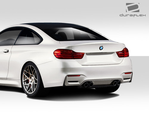 2014-2020 BMW 4 Series F32 Duraflex M4 Look Rear Bumper Cover - 1 Piece / Vehicle Year Make Model Trim - 2014-2020-BMW 4 Series ALL / Product Type - Rear Bumper / Style Name -M4 Look / Kit Material - FRP (Fiberglass Reinforced Plastics) / Notes - Note: For use with M4 Look exhaust ( item 112513), or modifications to the exhaust will be required