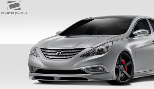 2011-2013 Hyundai Sonata Duraflex Racer Front Lip Under Air Dam Spoiler - 1 Piece / Vehicle Year Make Model Trim - 2011-2013-Hyundai Sonata ALL / Product Type - Front Lip/Add On / Style Name -Racer / Kit Material - FRP (Fiberglass Reinforced Plastics) / Notes -