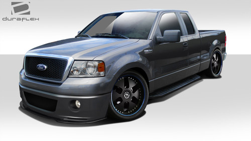 2004-2008 Ford F-150 Duraflex Super Snake Look Front Bumper Kit - 2 Piece - Includes Super Snake Look Front Bumper Cover (112218) Super Snake Look Front Lip Under Air Dam Spoiler (112219) / Vehicle Year Make Model Trim - 2004-2008-Ford F150 ALL / Product Type - Kit / Style Name -Super Snake Look / Kit Material - FRP (Fiberglass Reinforced Plastics) / Notes -