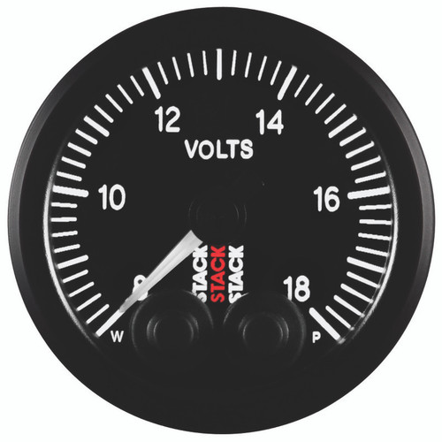 Autometer Stack 52mm 8-18V Pro-Control Battery Voltage Gauge -Black - ST3516