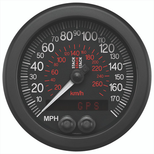 Autometer Stack Instruments 88mm 0-180 MPH 290 KM/H GPS Speedometer - Black - ST3803