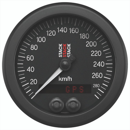 Autometer Stack Instruments 88mm 0-290 KM/H GPS Speedometer - Black - ST3804