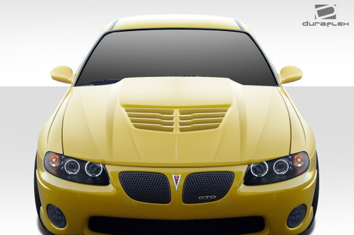 2004-2006 Pontiac GTO Duraflex Stingray Z Hood- 1 Piece / Vehicle Year Make Model Trim - 2004-2006-Pontiac GTO ALL / Product Type - Hood / Style Name -Stingray Z / Kit Material - FRP (Fiberglass Reinforced Plastics) / Notes - Note: Hood Pins are required