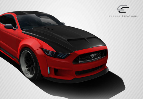 2015-2017 Ford Mustang Carbon Creations GT500 Hood - 1 Piece / Vehicle Year Make Model Trim - 2015-2017-Ford Mustang ALL / Product Type - Hood / Style Name -GT500 / Kit Material - Carbon Fiber / Notes - Note: Hood pins are required.