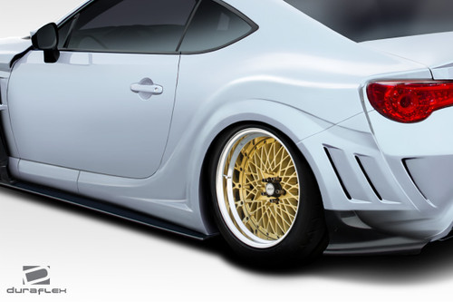 2013-2020 Scion FR-S Toyota 86 Duraflex VR-S Wide Body Rear Fender Flares (+65mm) - 5 Piece / Vehicle Year Make Model Trim - 2013-2020-Scion FRS ALL / Product Type - Fender Flare / Style Name -VR-S / Kit Material - FRP (Fiberglass Reinforced Plastics) / Notes - Note: Rear Fender Flares are 65MM Wide