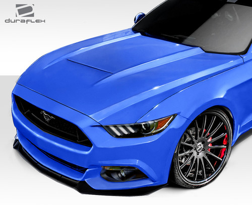 2015-2017 Ford Mustang Duraflex GT350 Look Hood - 1 Piece / Vehicle Year Make Model Trim - 2015-2017-Ford Mustang ALL / Product Type - Hood / Style Name -GT350 / Kit Material - FRP (Fiberglass Reinforced Plastics) / Notes - Note: Hood pins are required.