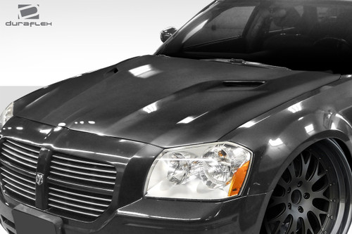 2005-2007 Dodge Magnum Duraflex Challenger Look Hood - 1 Piece / Vehicle Year Make Model Trim - 2005-2007-Dodge Magnum ALL / Product Type - Hood / Style Name -Challenger Look / Kit Material - FRP (Fiberglass Reinforced Plastics) / Notes - Note: Hood pins are required.