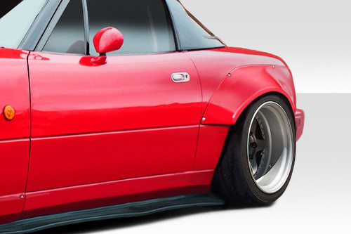 1990-1997 Mazda Miata Duraflex Circuit Rear Fender Flares (+40mm) - 2 Piece / Vehicle Year Make Model Trim - 1990-1997-Mazda Miata ALL / Product Type - Fender Flare / Style Name -Circuit / Kit Material - FRP (Fiberglass Reinforced Plastics) / Notes - Note: +40mm wider
