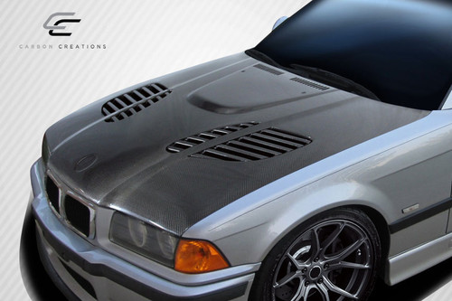 1992-1998 BMW 3 Series M3 E36 2DR Carbon Creations DriTech GTR Hood - 1 Piece / Vehicle Year Make Model Trim - 1992-1998-BMW 3 Series 2DR / Product Type - Hood / Style Name -GTR / Kit Material - Carbon Fiber / Notes - Note: Hood pins are required.