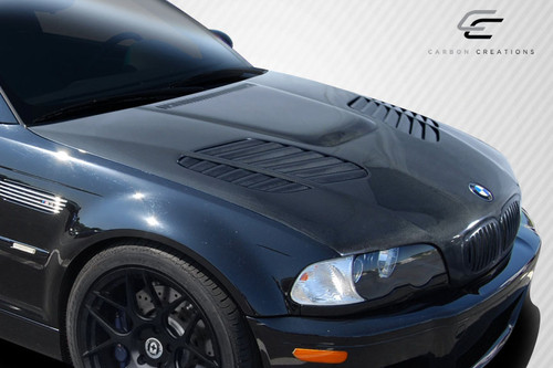 1999-2003 BMW 3 Series E46 2DR Carbon Creations DriTech GTR Hood - 1 Piece / Vehicle Year Make Model Trim - 2001-2006-BMW M3 2DR / Product Type - Hood / Style Name -GTR / Kit Material - Carbon Fiber / Notes - Note: Hood pins are required.