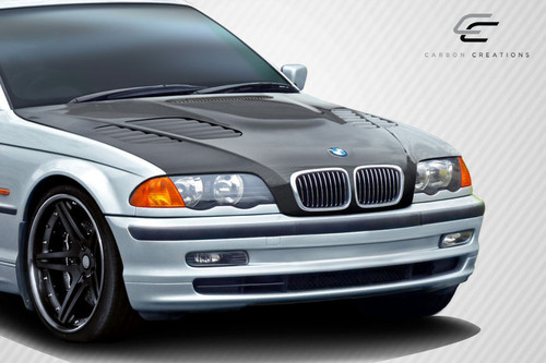 1999-2001 BMW 3 Series E46 4DR Carbon Creations DriTech GTR Hood - 1 Piece / Vehicle Year Make Model Trim - 1999-2001-BMW 3 Series 4DR / Product Type - Hood / Style Name -GTR / Kit Material - Carbon Fiber / Notes - Note: Hood pins are required.