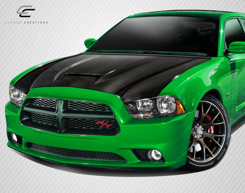 2011-2014 Dodge Charger Carbon Creations DriTech SRT2 Hood - 1 Piece / Vehicle Year Make Model Trim - 2011-2014-Dodge Charger ALL / Product Type - Hood / Style Name -SRT2 / Kit Material - Carbon Fiber / Notes - Note: Hood pins are required.